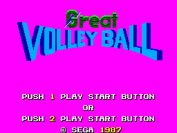 Great Volleyball title screen for Sega Master System